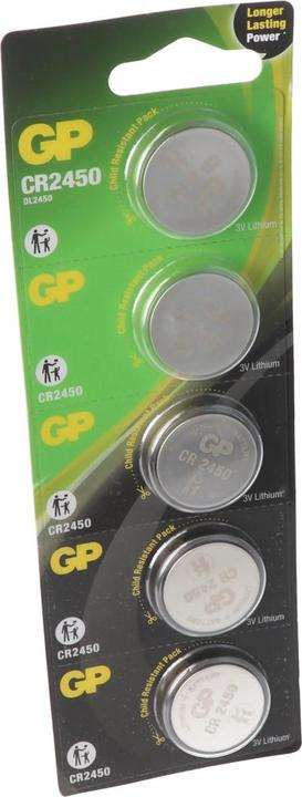 Actual product image GP Batteries CR2450 GP Lithium Knopfzelle 3V 5 Stück (5 pcs., CR2450, 600 mAh)