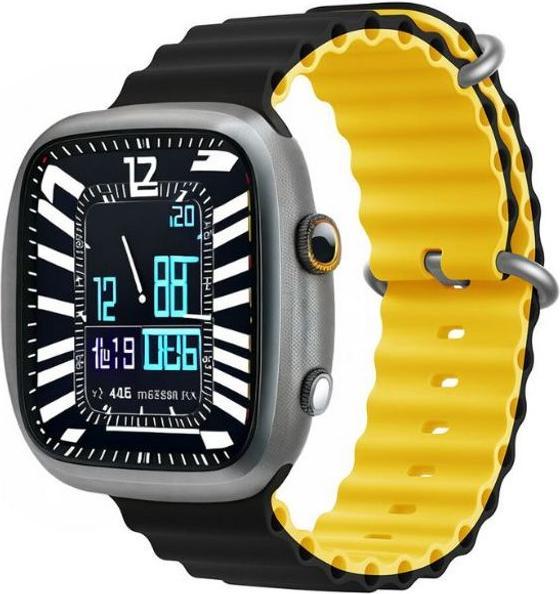 Devia Armband Deluxe Sport6 für Apple Watch 42mm/ 44mm/ 45mm/ 49mm schwarz gelb (Silikon)