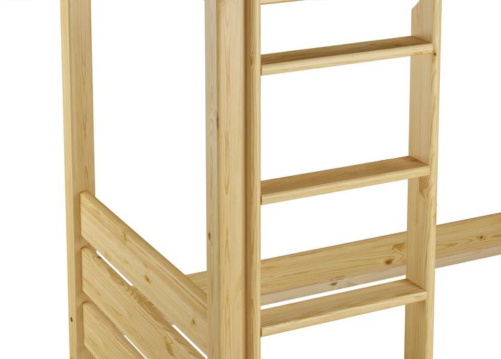 Produktbild Erst-Holz Hochbett in Überlänge 90x220 massives Kiefernholz natur ohne Rollrost Etagenbett 60.16-09-220 oR (90 x 220 cm)