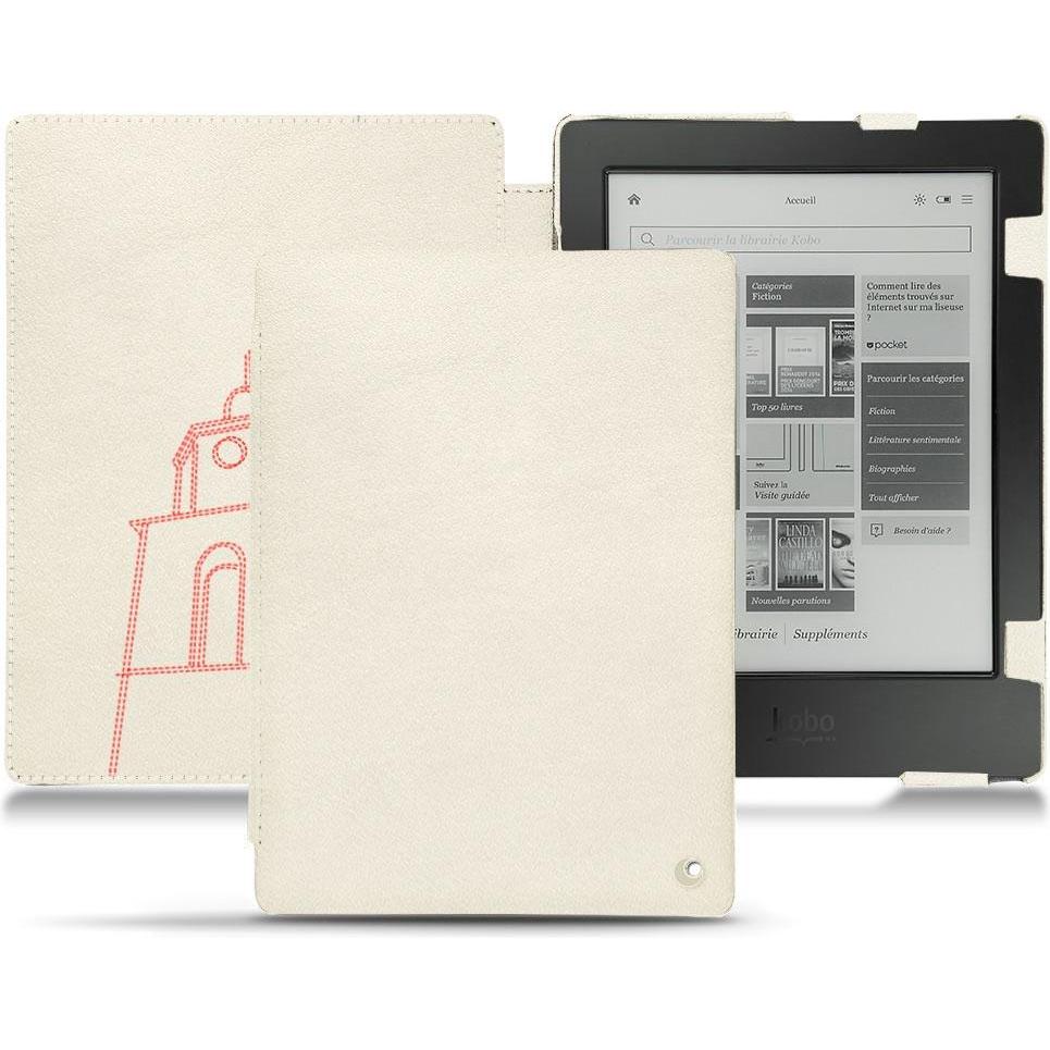 Noreve Lederschutzhülle horizontal (Aura H2O), Tablet Hülle, Weiss