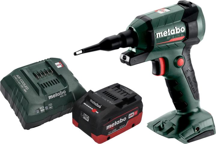 Produktbild Metabo BP 18 LTX BL Akku Blaspistole 18 V Brushless + 1x LiHD Akku 5,5 Ah + Ladegerät (Akkubetrieb, Werkstattgebläse)