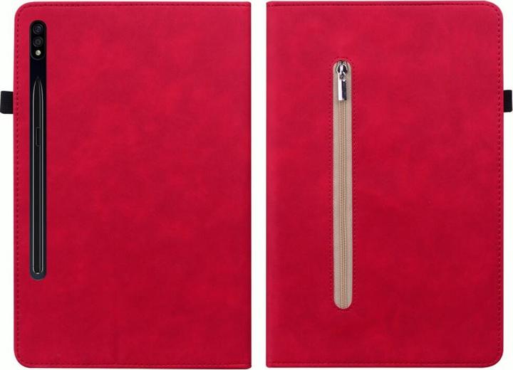 Produktbild Cover-Discount Galaxy Tab S9+ - Schutzhüllle mit Zipper Tasche rot (Galaxy Tab S9+, Galaxy Tab S10+, Galaxy Tab S9 FE)