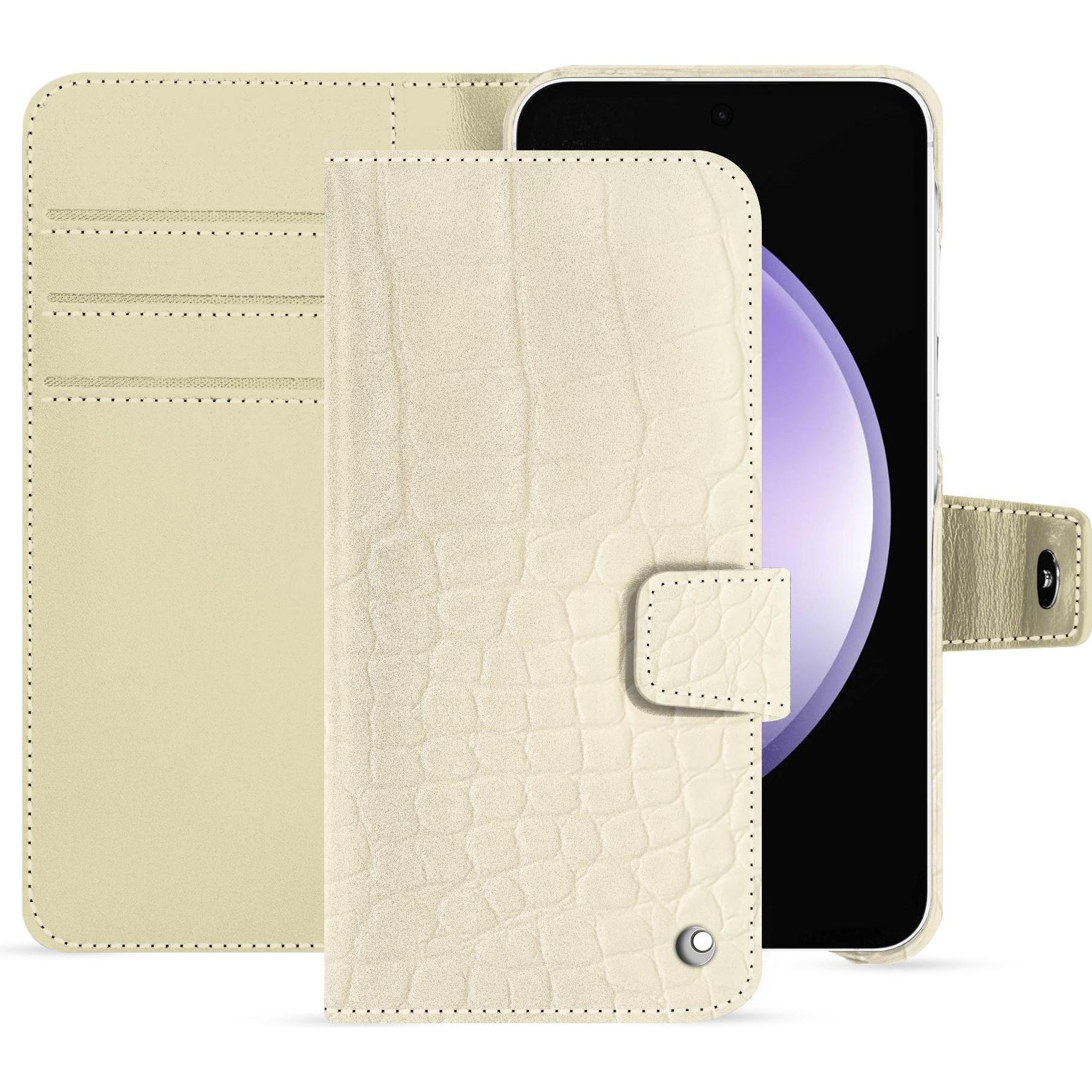 Noreve Lederschutzhülle Samsung Galaxy S23 FE (Samsung Galaxy S23 FE), Smartphone Hülle, Weiss