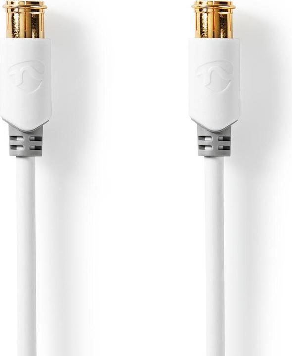 Produktbild Nedis Satelliten- und Antennenkabel - F-Schnellstecker - 10 m - rund - 75 Ohm - PVC/Metall - Weiss (75 dB, Antennenkabel)