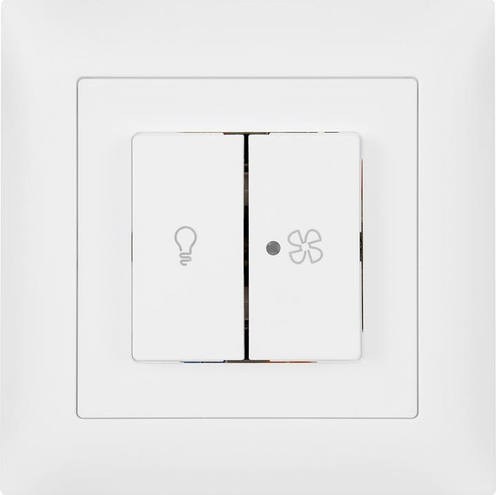 Immagine prodotto Feller EdizioDue doppio pressostato schema 3+3 luce e ventole illuminate UP