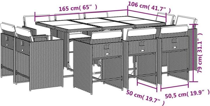 Actual product image vidaXL Garten Essgruppe (165 x 106 x 73 cm)