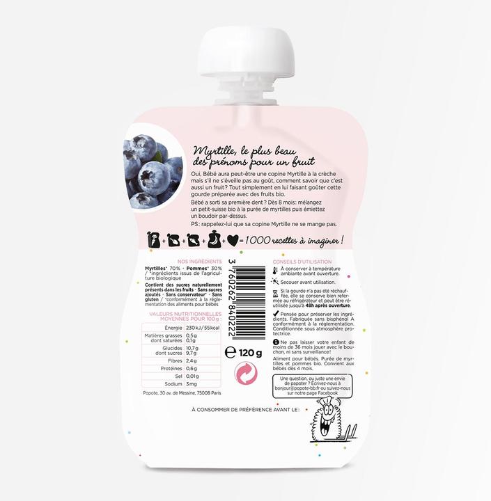 Actual product image Popote Blueberry (120 g)
