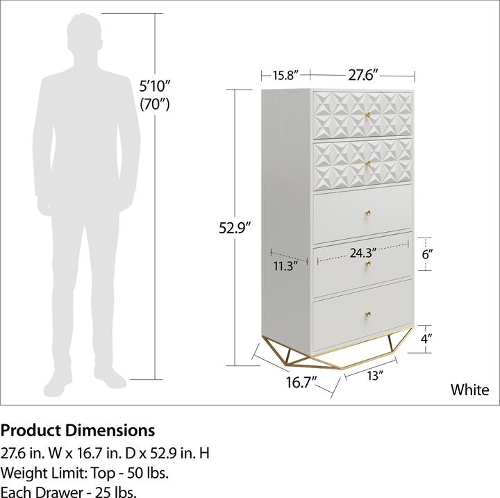 Image du produit CosmoLiving Blair (70 x 40 x 134 cm)