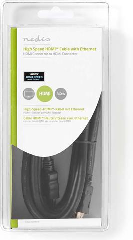 Actual product image Nedis High Speed??HDMI T Cable with Ethernet HDMIT Plug HDMIT Plug 4K@30Hz ARC 10.2 Gbps 3.00 (3 m)