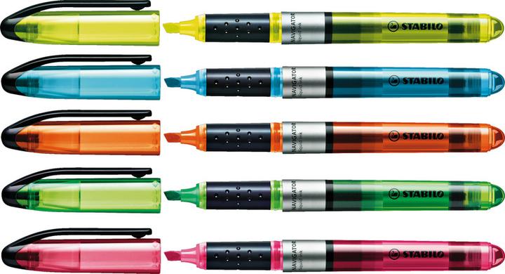 Produktbild STABILO NAVIGATOR Textmarker (Gelb, Orange, Grün, Pink, 4 mm, 4 x)