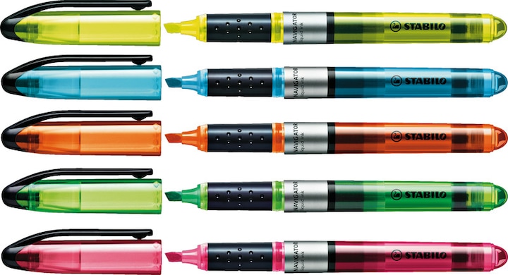 Produktbild STABILO NAVIGATOR Textmarker (Gelb, Orange, Grün, Pink, 4 mm, 4 x)