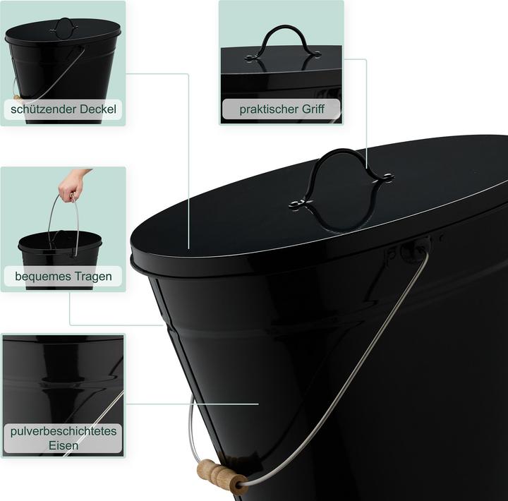 Immagine prodotto Relaxdays Secchio per ceneri (35 x 35 x 34 cm)