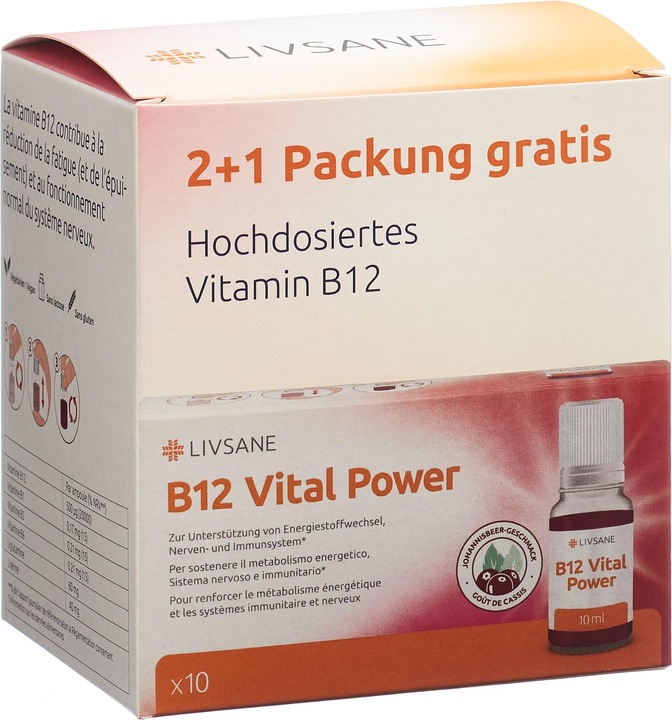 Produktbild Livsane B12 Vital Power Promopack deutsch französisch 3x10 Stück (3 Stück, Tabletten, 660 g)