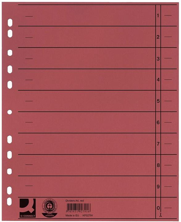 Actual product image Q-Connect Dividers 100 pieces red