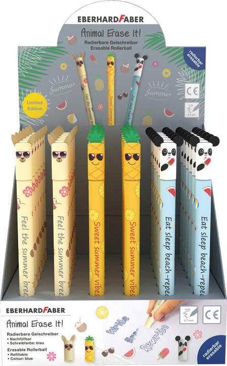 Productafbeelding EberhardFaber Roller Gel Animal Erase it! Limited Edition (Gesorteerd, Blauw, 36 x)