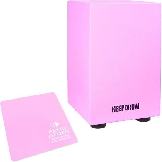keepdrum DC1M PK Junior Cajon Pink mit Sitzpad Pink (Perkussion), Perkussion, Pink