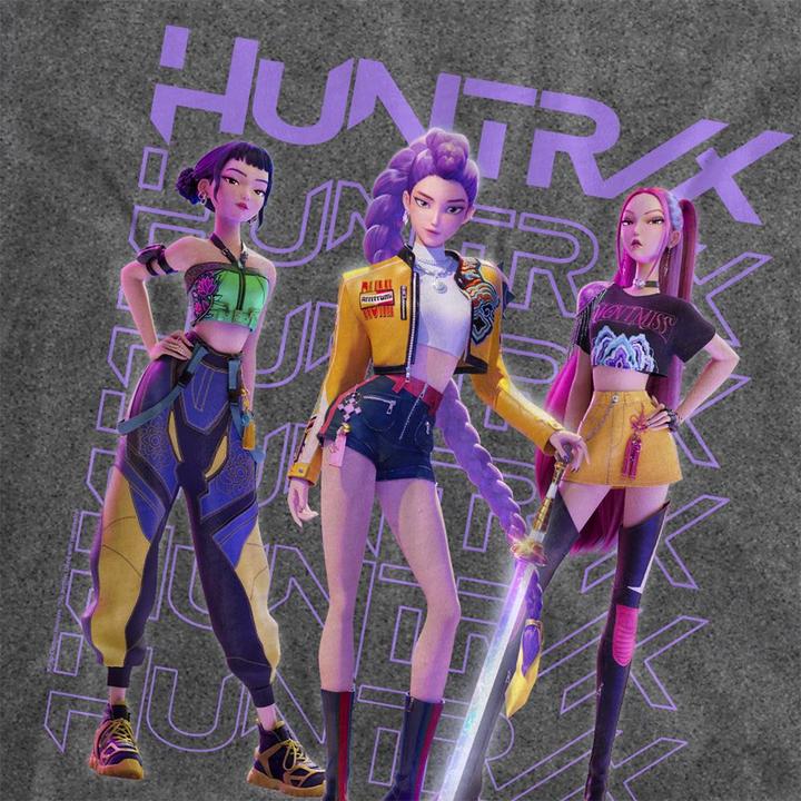 Image du produit K-Pop Demon Hunters - T-shirt motif Huntr/X style Pose de groupe - Adulte (S)