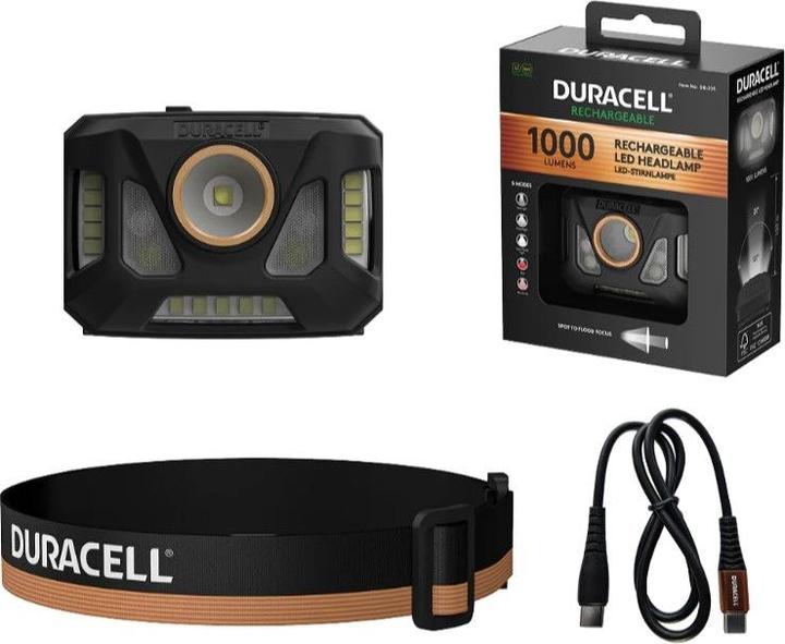 Produktbild Duracell DH1000R Stirnlampe schwarz orange (1000 lm)