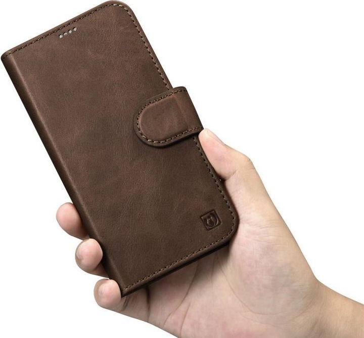 Produktbild iCarer oil Wax Wallet Case 2 in1 Cover iPhone 14 Pro Anti-RFID Leder Flip Case Braun (WMI14220722-BN (Apple iPhone 14 Pro)