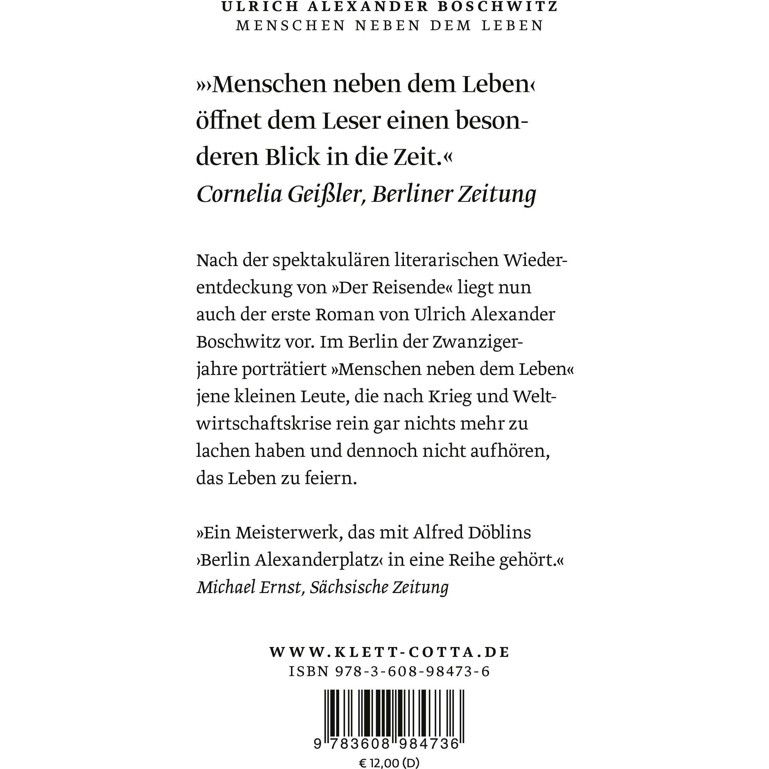 Thumbnail - Menschen neben dem Leben, Belletristik von Ulrich Alexander Boschwitz