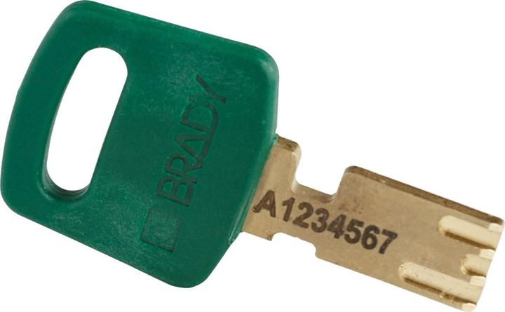Produktbild Brady Safekey Nylon-Sicherheitsschloss mit Nylonbügel, Grün, 38 mm Bügelhöhe, 6.4 mm Bügeldurchmes