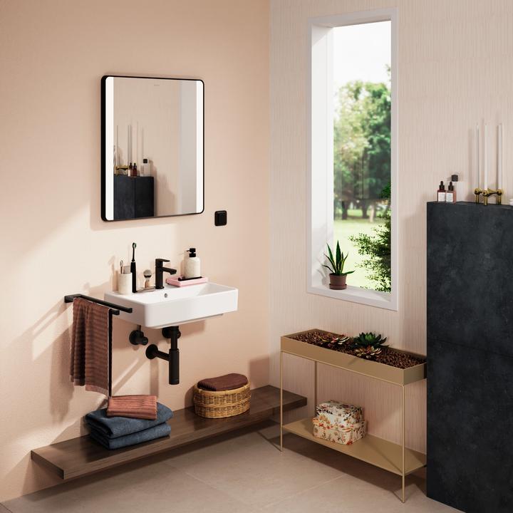 Actual product image hansgrohe Xanuia Q Compact washbasin, 1 tap hole, with overflow, 550x370mm, white (370 mm, 550 mm)