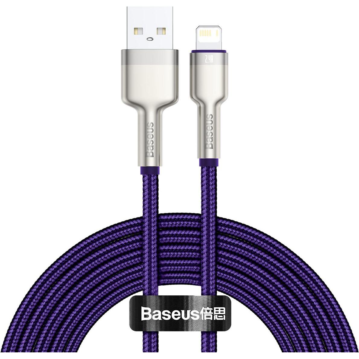Baseus USB cable for Lightning Cafule, 2.4A, 2m (purple) (2 m, USB 2.0), USB Kabel