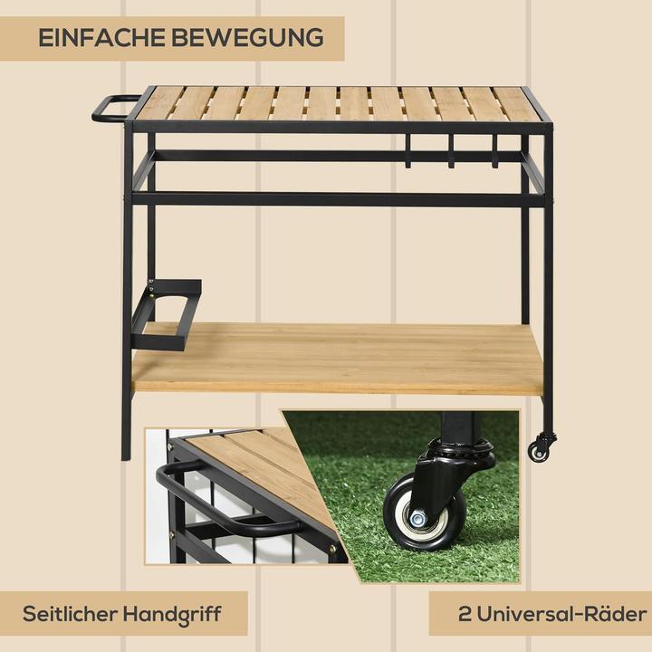 Image du produit Outsunny Multifunktionaler Gartenrollwagen