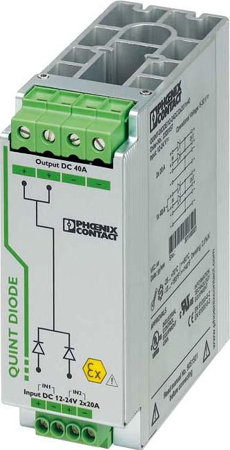 Produktbild Phoenix Contact Diodenmodul, DIN-Schiene,12-24 Vdc, 40 A
