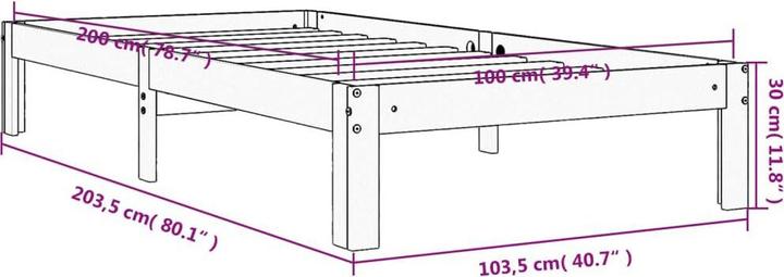 Image du produit vidaXL Bettgestell (100 x 200 cm)