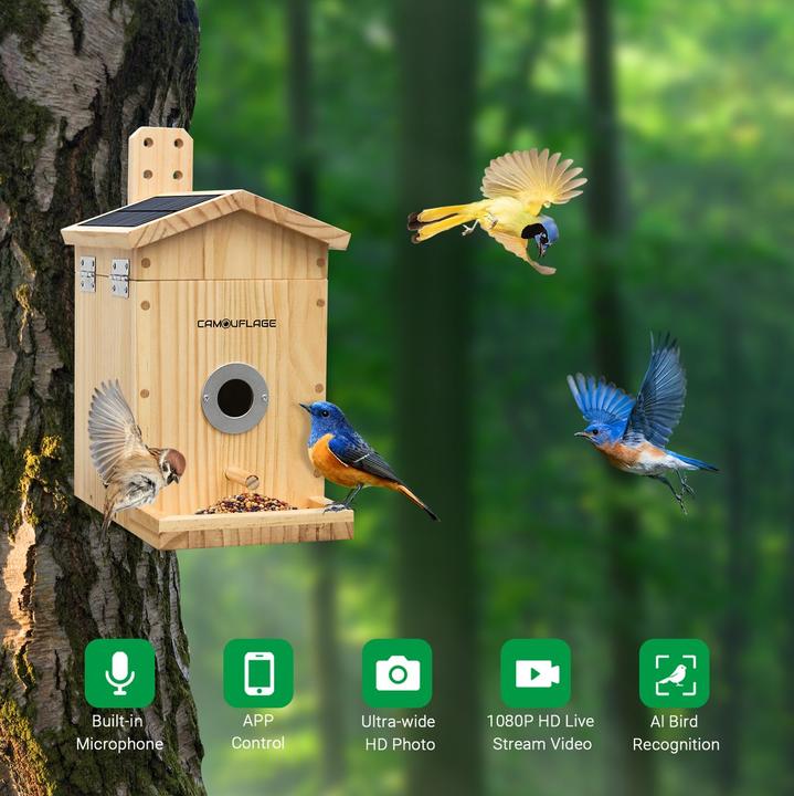 Actual product image WildcameraXL Camouflage bird house EZ Nesteye, Basic colour: Brown, Species: Bird