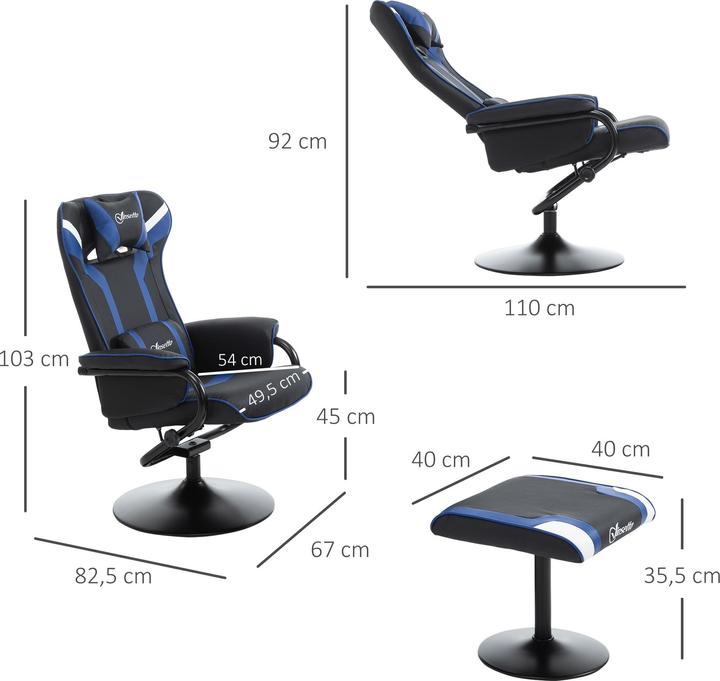 Produktbild Vinsetto Gamingsessel mit Hocker