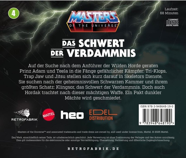 Produktbild Masters of the Universe Hörspiel-CD Folge 4: Das Schwert der Verdammnis *Deutsche Version* (Masters of the Universe, Deutsch)