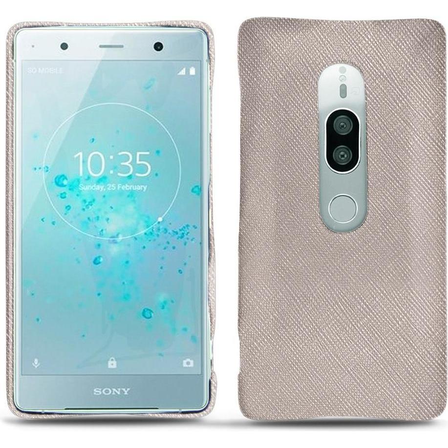Noreve Lederschutzhülle (Sony Xperia XZ2 Premium), Smartphone Hülle, Beige