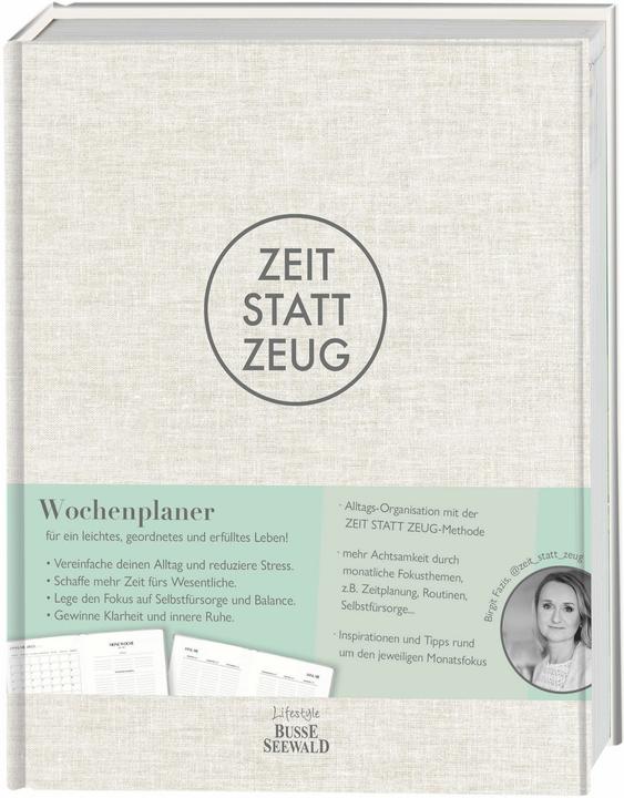 Image du produit Fazis:Zeit statt Zeug: Wochenplaner (18 x 21.8 cm, 1 semaine / 2 pages)