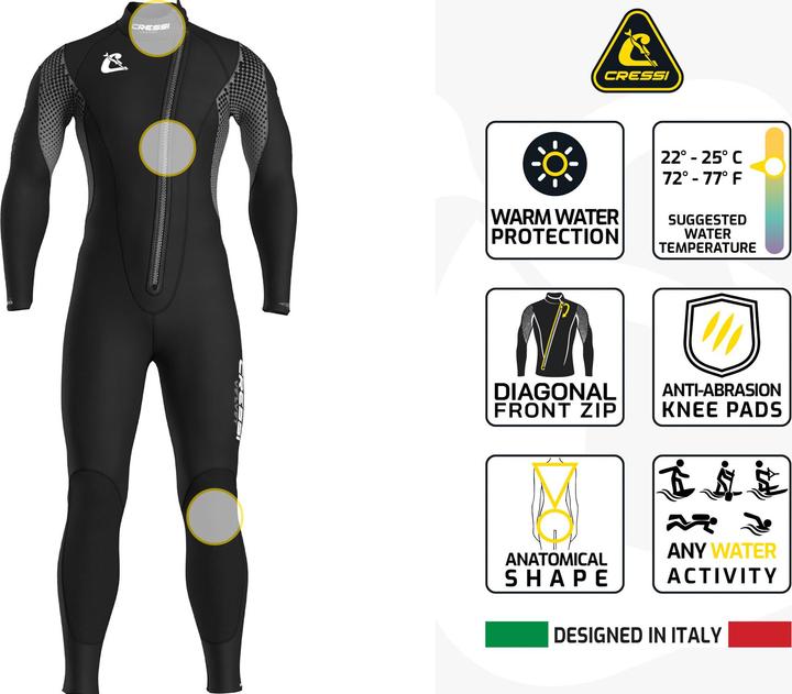 Actual product image Cressi Velvet Neoprenanzug Herren (3 mm, XL)
