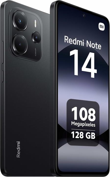 Actual product image Xiaomi Redmi Note 14 (128 GB, Midnight Black, 6.67", Hybrid Dual SIM, 4G)
