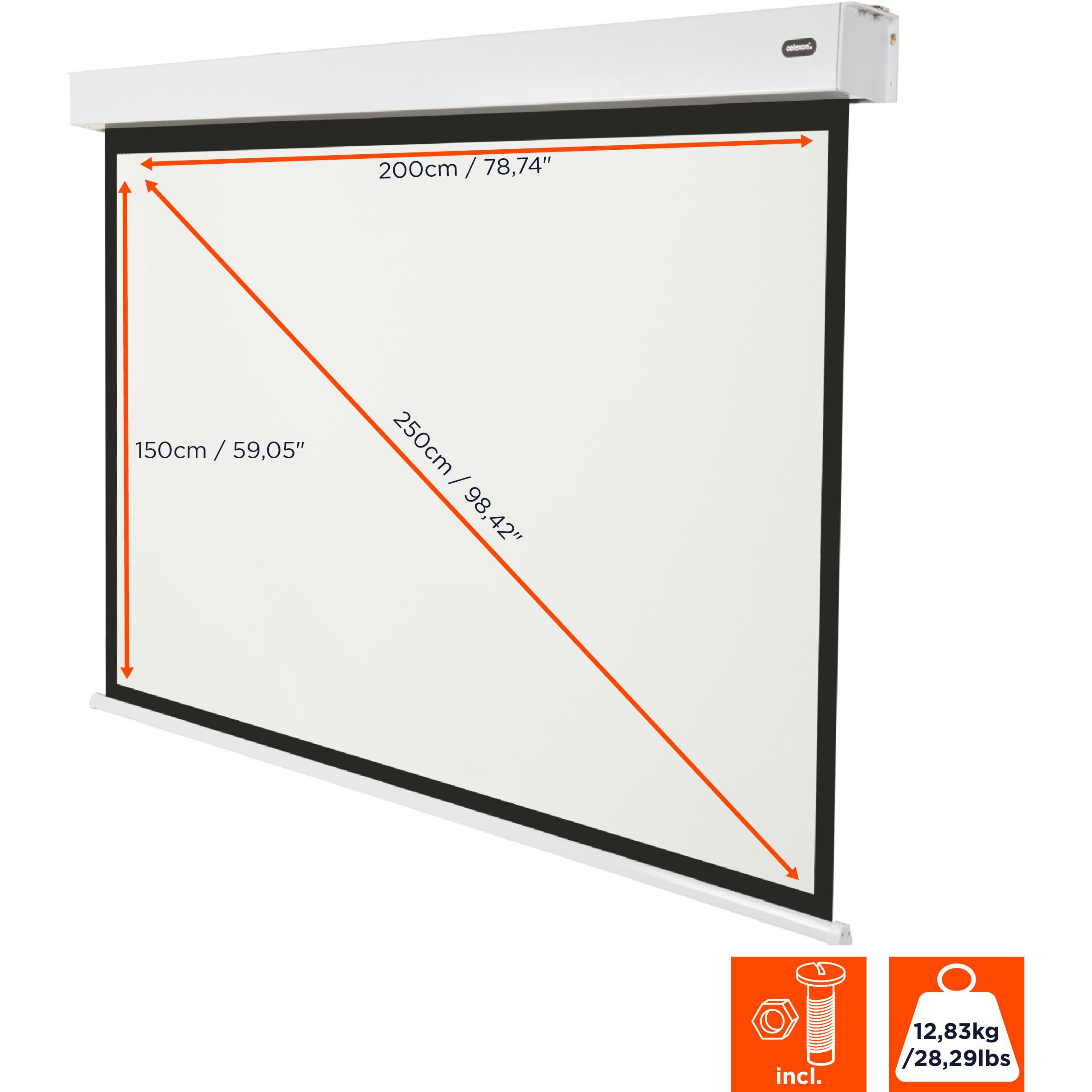 Thumbnail - Celexon V2.0 Batterie Professional Plus 200 x 150 cm Motorleinwand (59.06", 4:3), Leinwand, Weiss
