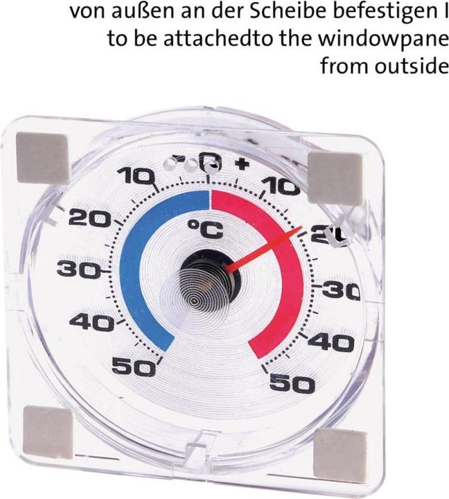 Produktbild Westmark Fensterthermometer, Messbereich von -50 °C bis +50 °C, Kunststoff, Weiss/Rot/Blau, 52122280