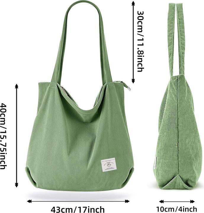 Actual product image Only-Bags.Store Corduroy shoulder bag, minimalist monochrome tote bag, all-match storage handbag