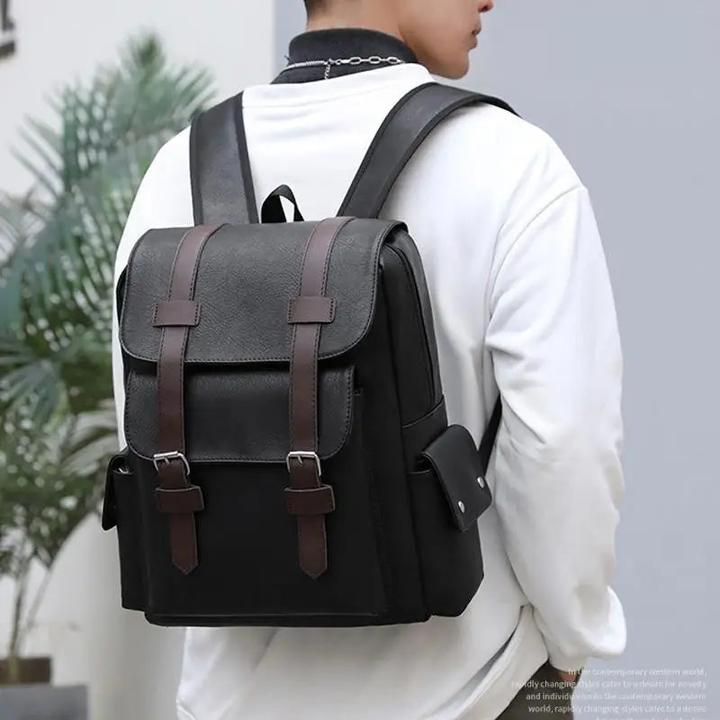 Produktbild Only-Bags.Store PU-Lederrucksack, hochwertiger Rucksack mit hoher Kapazität, modischer Reiserucksack, wasserdichte