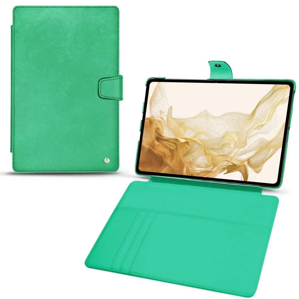 Noreve Lederschutzhülle Wallet (Galaxy Tab S8), Tablet Hülle, Grün