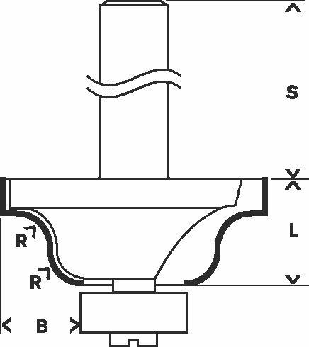 Actual product image Bosch Professional Zubehör Edge shaping cutter B, 8 mm, R1 6.3 mm, B 12.7 mm, L 17 mm, G 61 mm