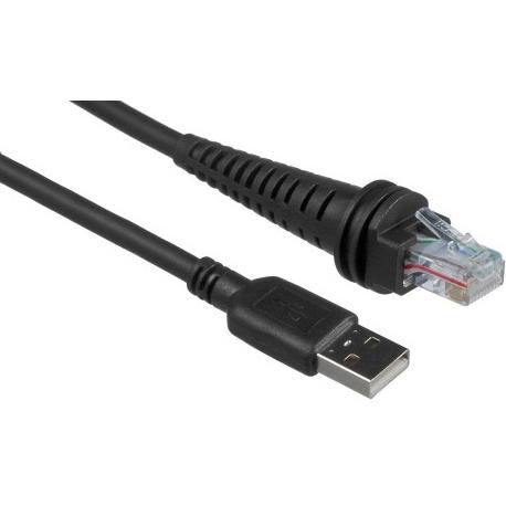 Honeywell Cavo: USB nero tipo A 3m (9,8') dritto 5V alimentazione host qualità industriale con ferrite, Accessori lettore codice a barre
