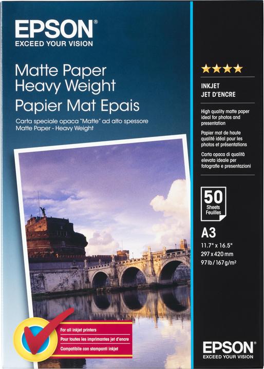 Epson Paper Heavy Weight, 50 Blatt (167 g/m², A3, 50 x)