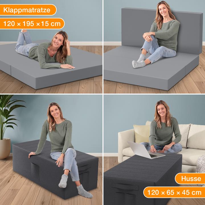 Produktbild Bestschlaf Klappmatratze inkl. Husse & Transporttasche (120 x 195 cm, Schaumstoffkern)