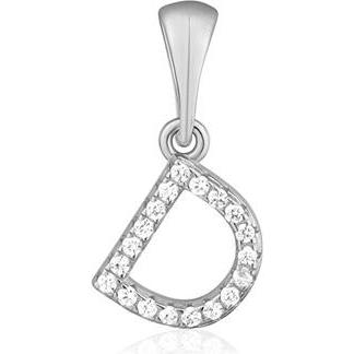 JVD, Kettenanhänger, Silver pendant with zircons letter "D" SVLP0948XH2BI0D