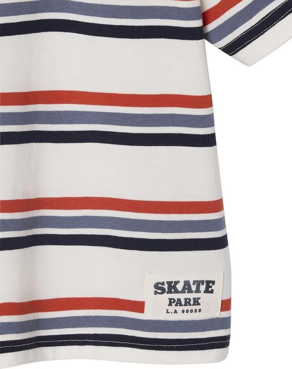 Actual product image Vertbaudet Gestreiftes Jungen T-Shirt HAPPY LA mit Recycling-Baumwolle (152)