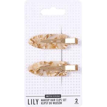 Galeria Hobby, Mollette + clip per capelli, Sister Young Lily Makeup Hair Clips Set Milk Apricot 2 Pieces