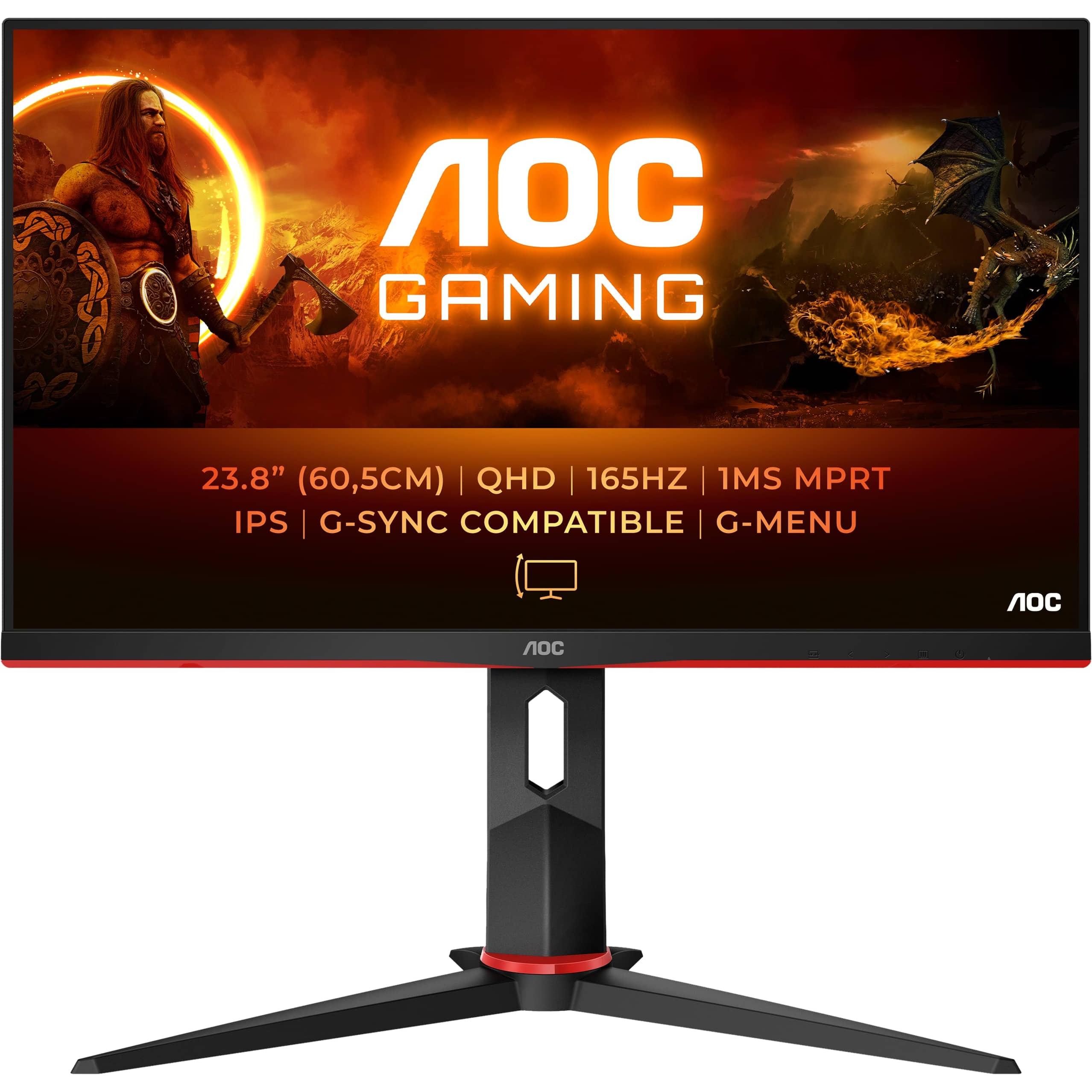 AOC Q24G2A (2560 x 1440 Pixel, 23.80"), Monitor, Schwarz